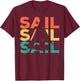 Retro Vintage Sailing Gift Sailors & Skippers T-Shirt - T-Shirt | Maroon