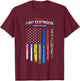 America's First Responders Flag Support American Heroes T-Shirt - T-Shirt | Maroon