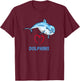 I love Dolphins T-Shirt - T-Shirt | Maroon