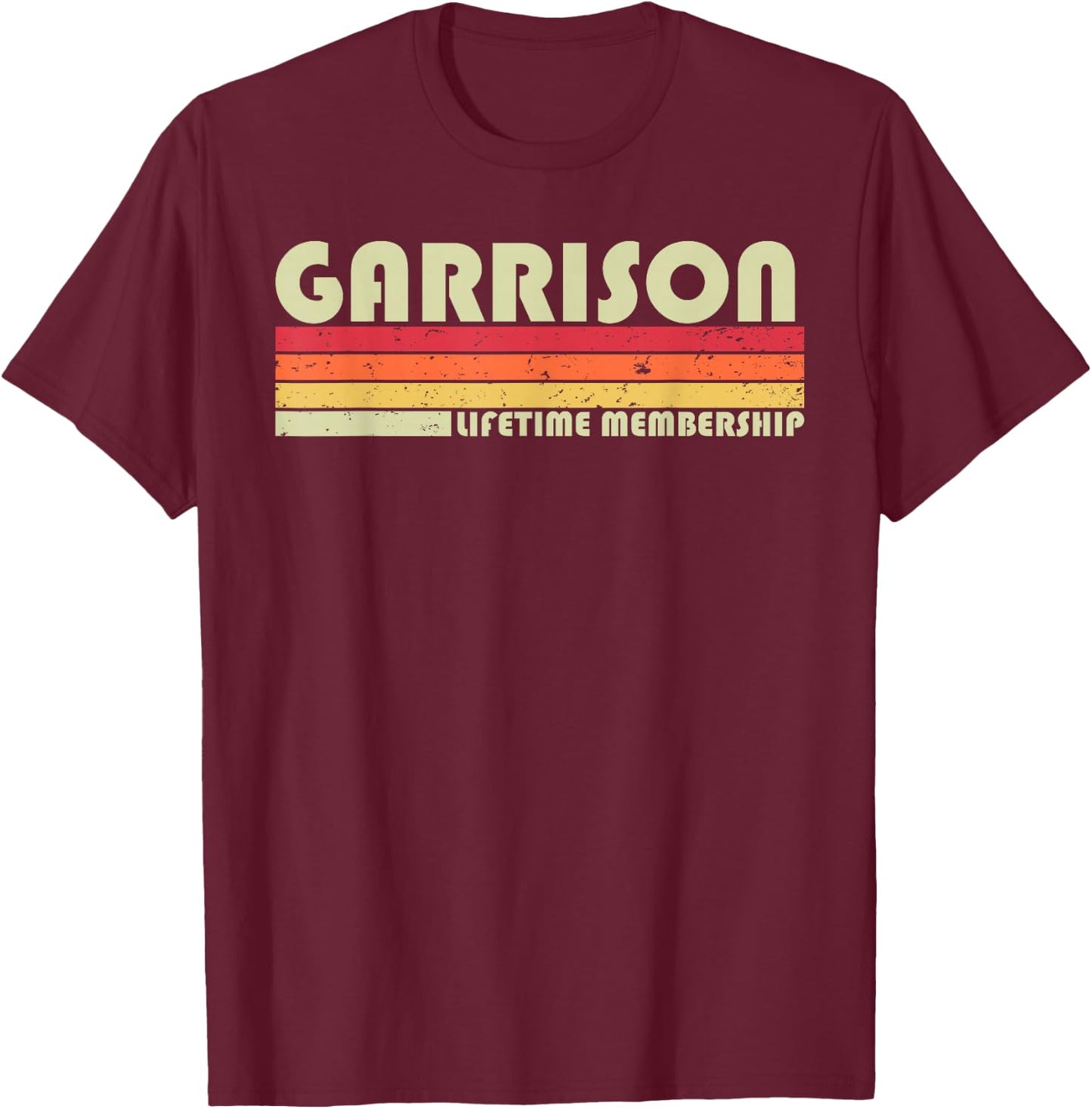 GARRISON Surname Funny Retro Vintage 90s Birthday Reunion T-Shirt - T-Shirt | Maroon