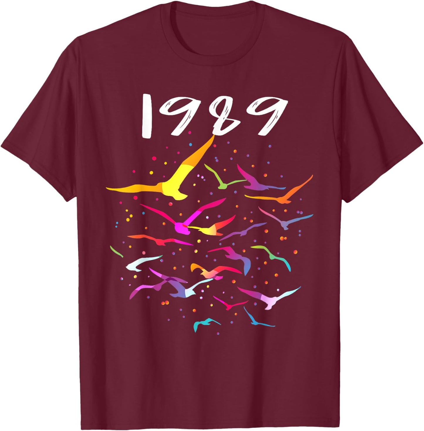 Seagull in the Sky Flock of Seagulls 1989 T-Shirt - T-Shirt | Maroon