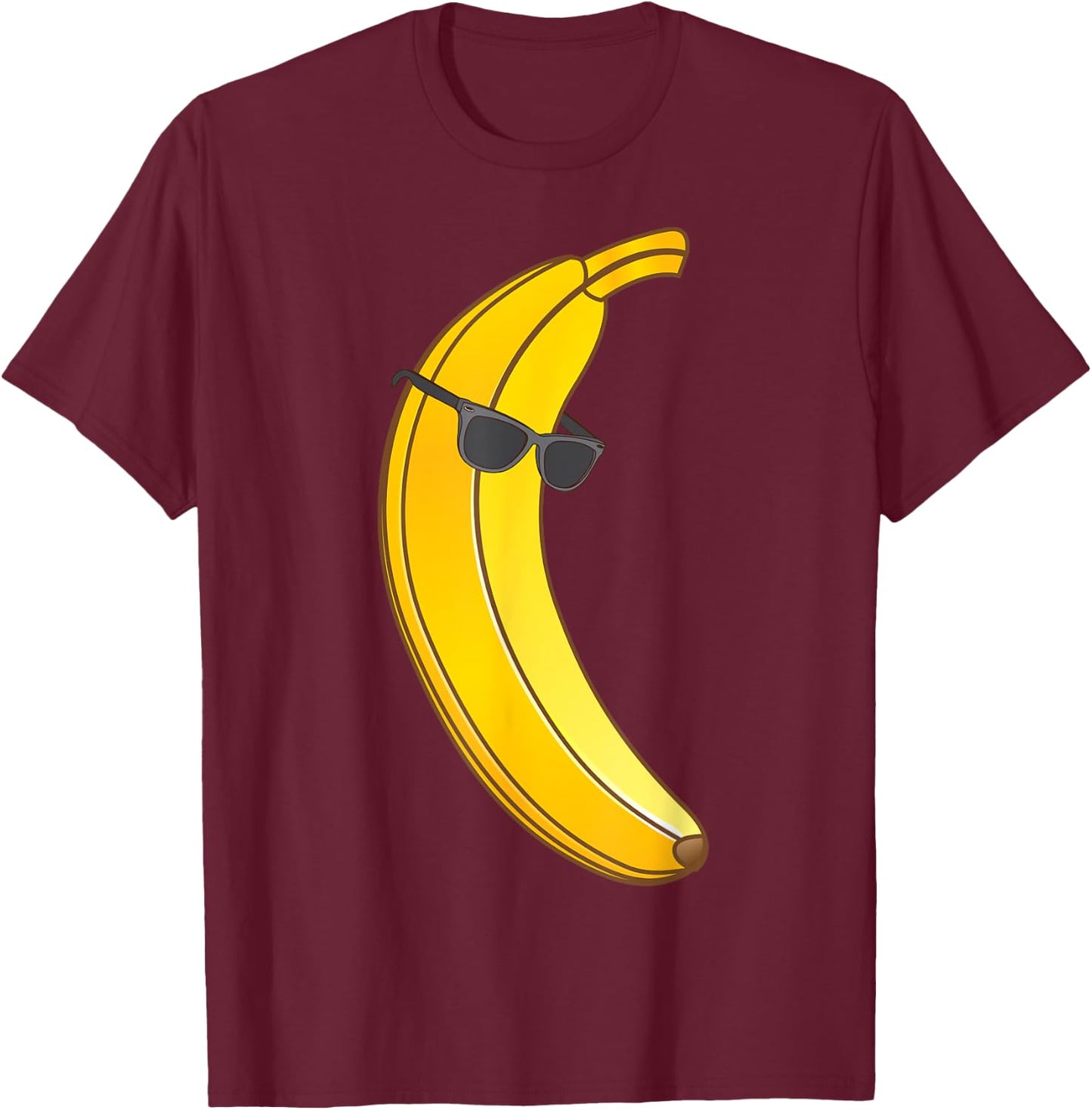 Cool Banana Wearing Sunglasses | Funny Fruit Eyewear Gift T-Shirt - T-Shirt | Maroon