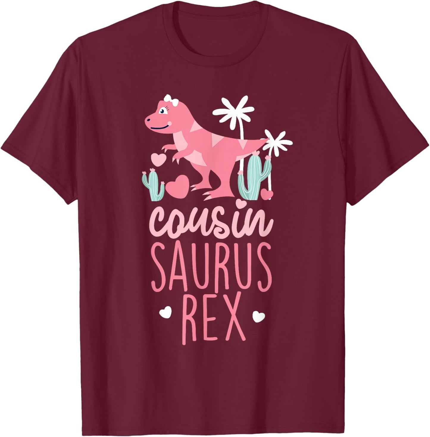 Cousin Saurus Rex Dinosaur Kids T-Shirt - T-Shirt | Maroon
