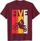 5th Birthday Retro Motocross 5 Years Boys Girl Dirt Bike T-Shirt - T-Shirt | Maroon
