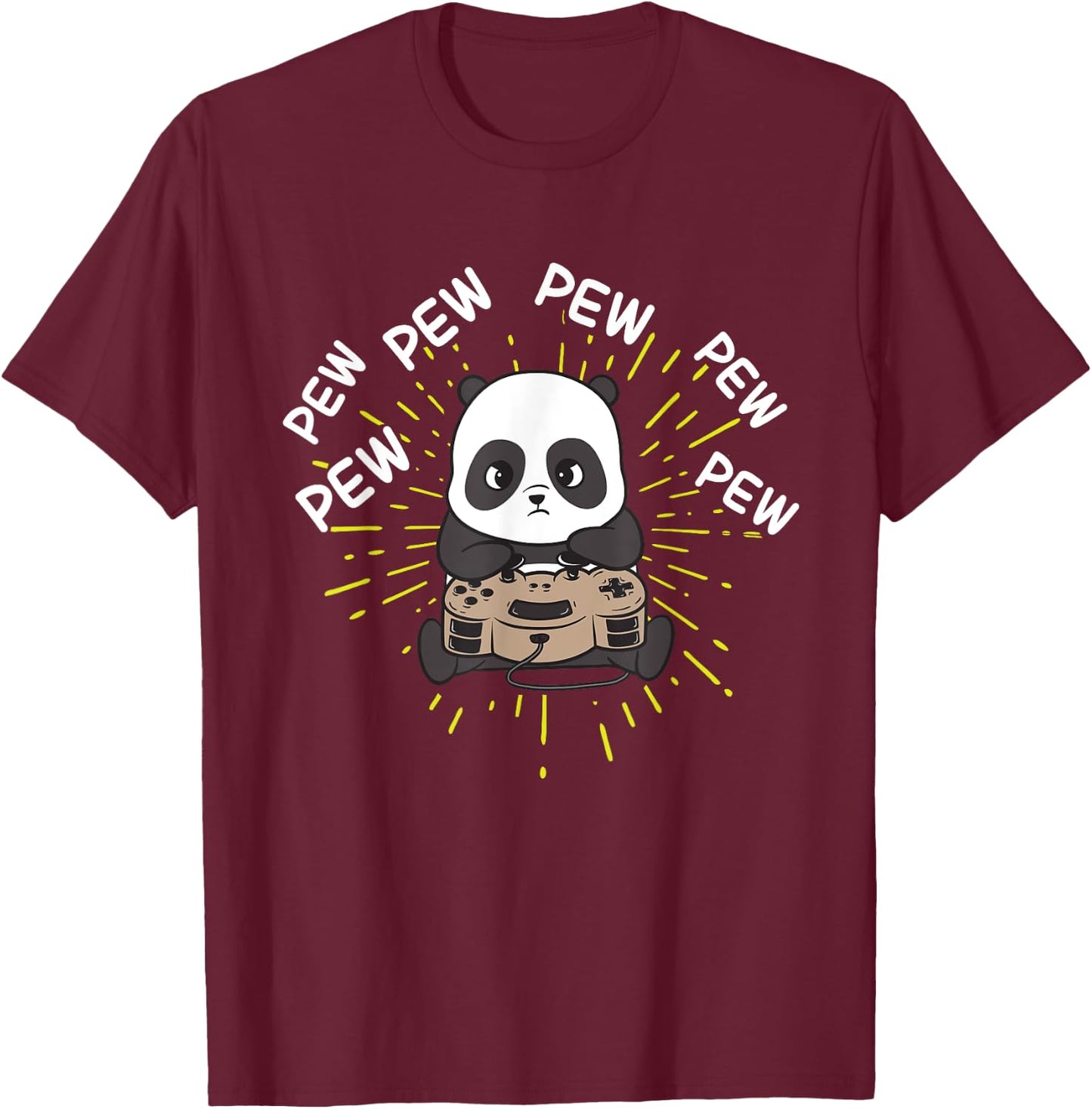 Gaming Panda Shirt | Gaming Panda T-Shirt - T-Shirt | Maroon