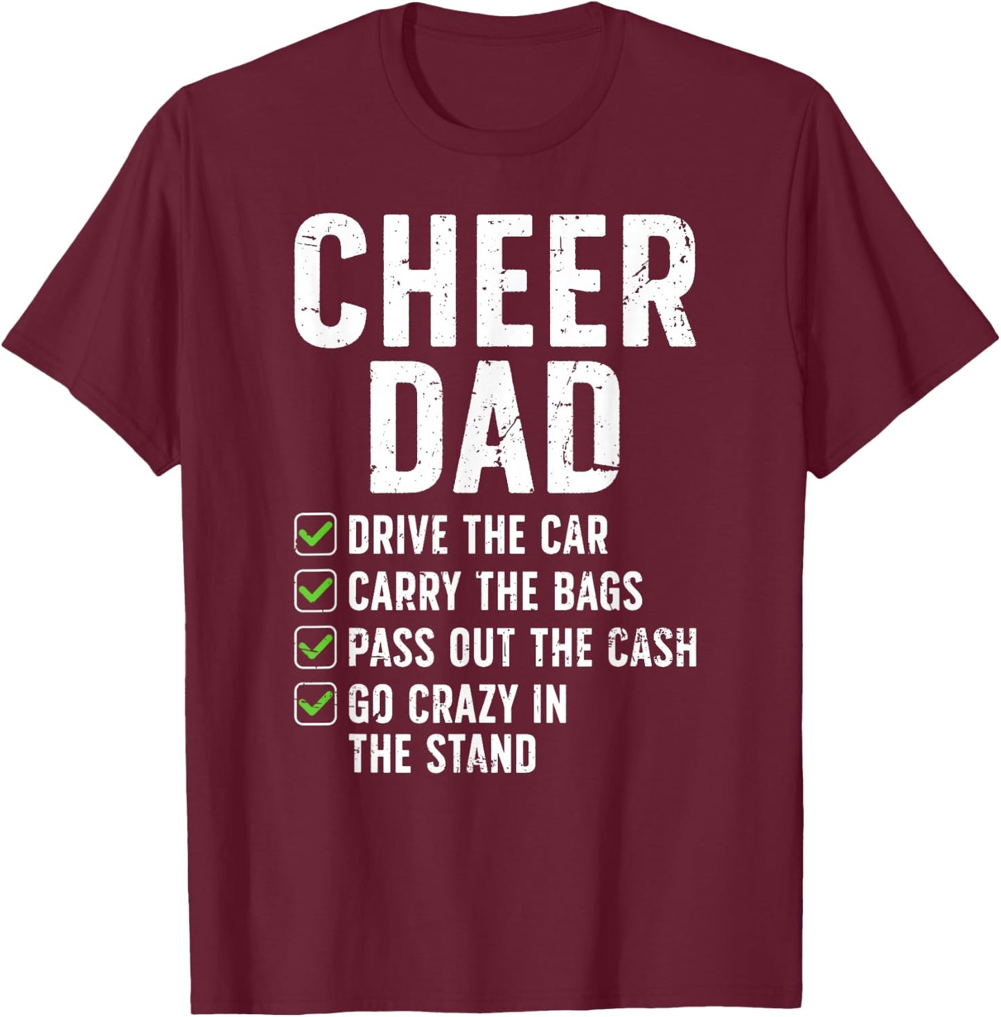 Cheer Dad Funny Cheerleading Dad of A Cheerleader Dad T-Shirt - T-Shirt | Maroon