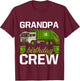 Grandpa Birthday Crew Garbage Truck Recycling Trash Party T-Shirt - T-Shirt | Maroon