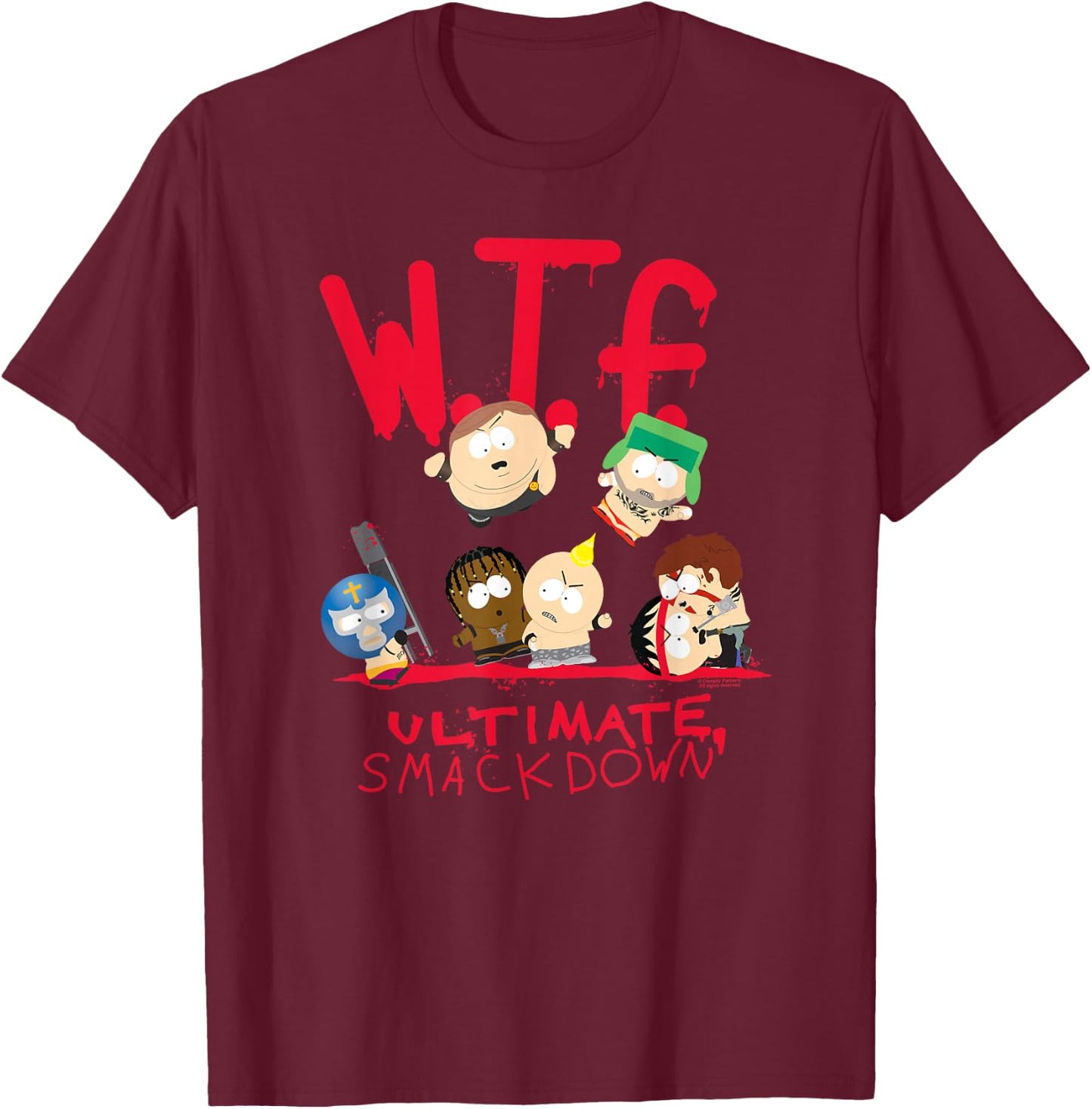 South Park WTF Ultimate Smackdown T-Shirt - T-Shirt | Maroon
