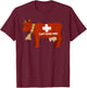Switzerland Swiss Cow T-Shirt - T-Shirt | Maroon
