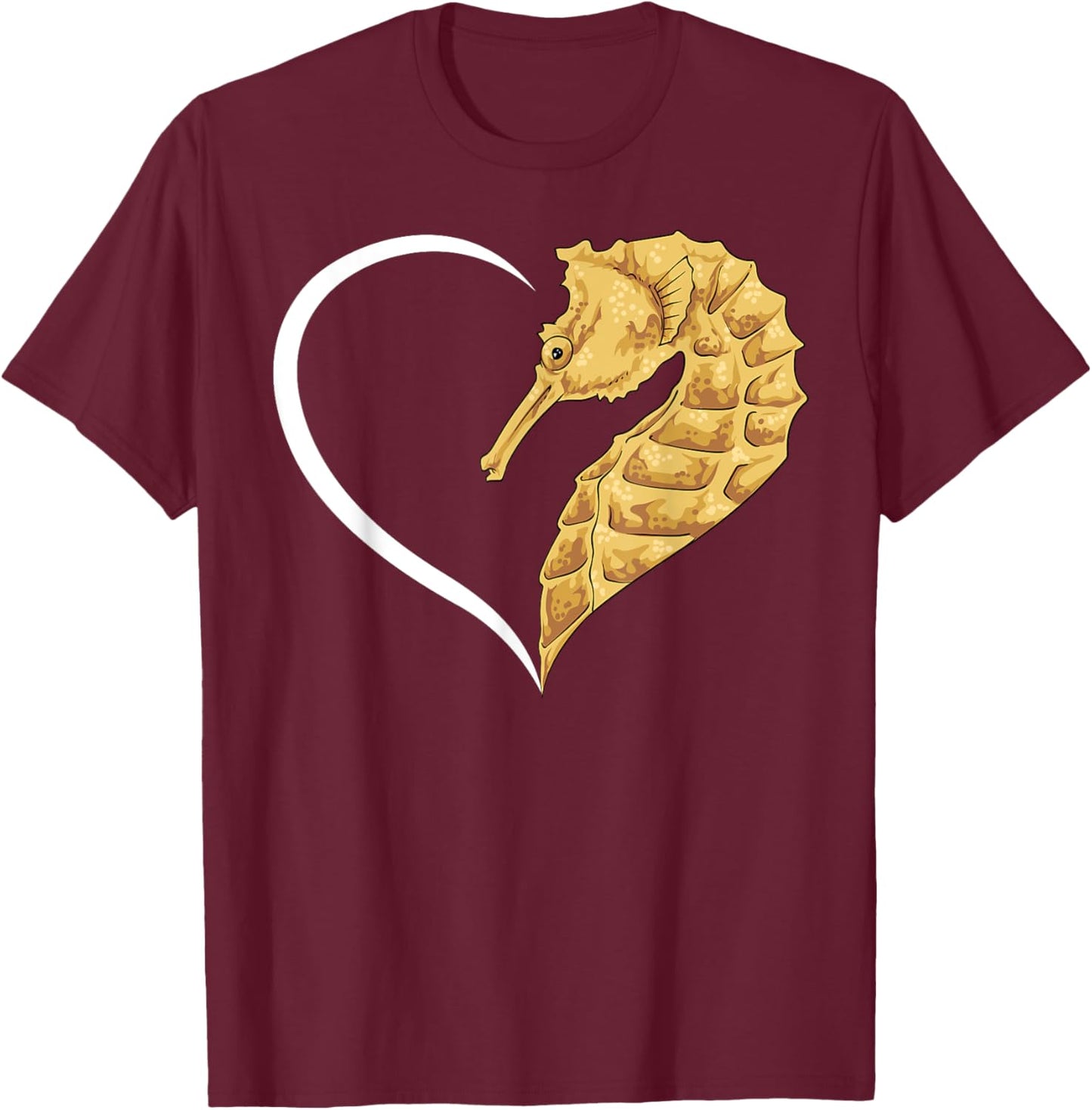 Seahorse Shirts Girls Kids Heart Cute Seahorse T-Shirt - T-Shirt | Maroon