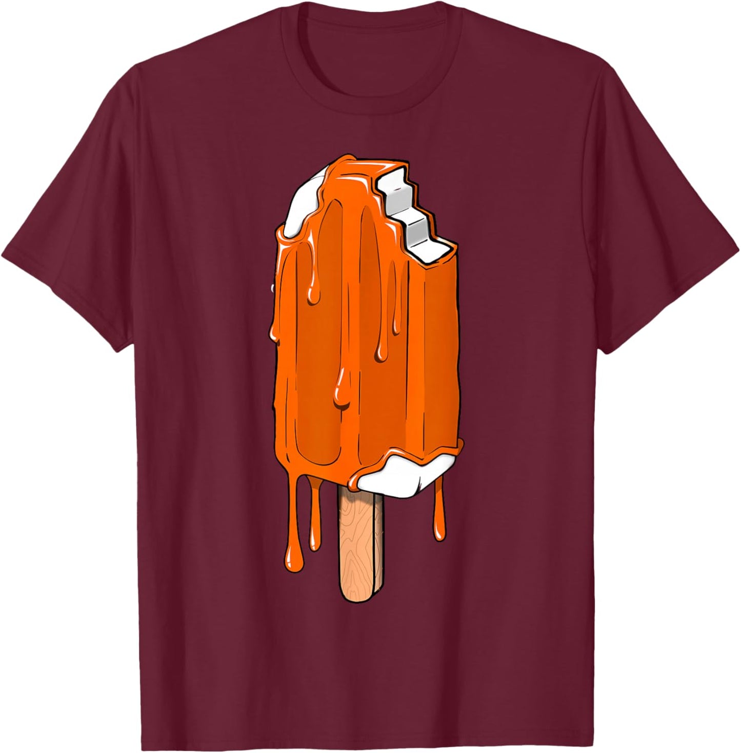 Melting Orange Creamsicle T-Shirt - T-Shirt | Maroon