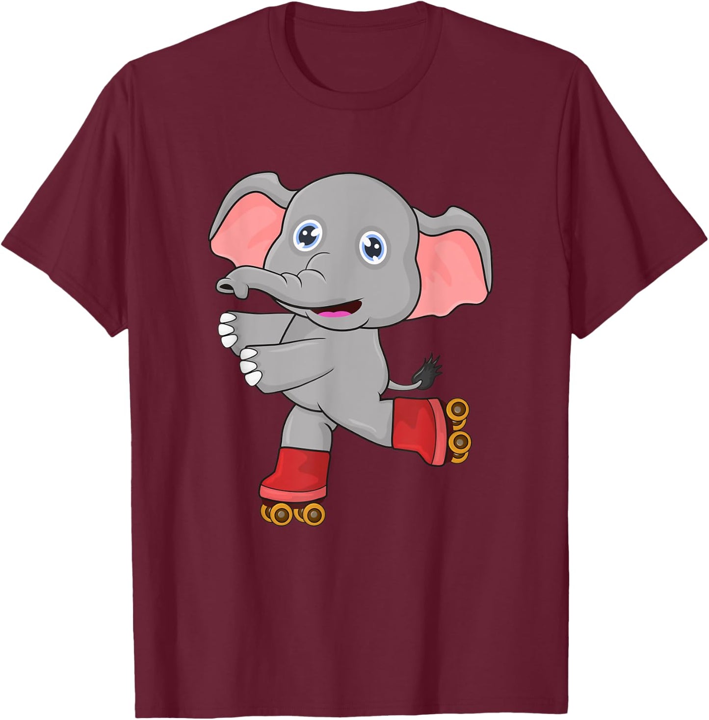 Elephant on roller skates T-Shirt - T-Shirt | Maroon