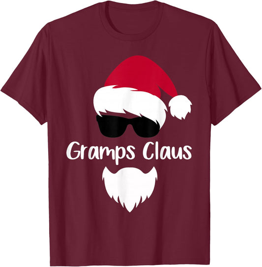 Gramps Claus Christmas Santa Costume Gift Family Xmas T-Shirt - T-Shirt | Maroon