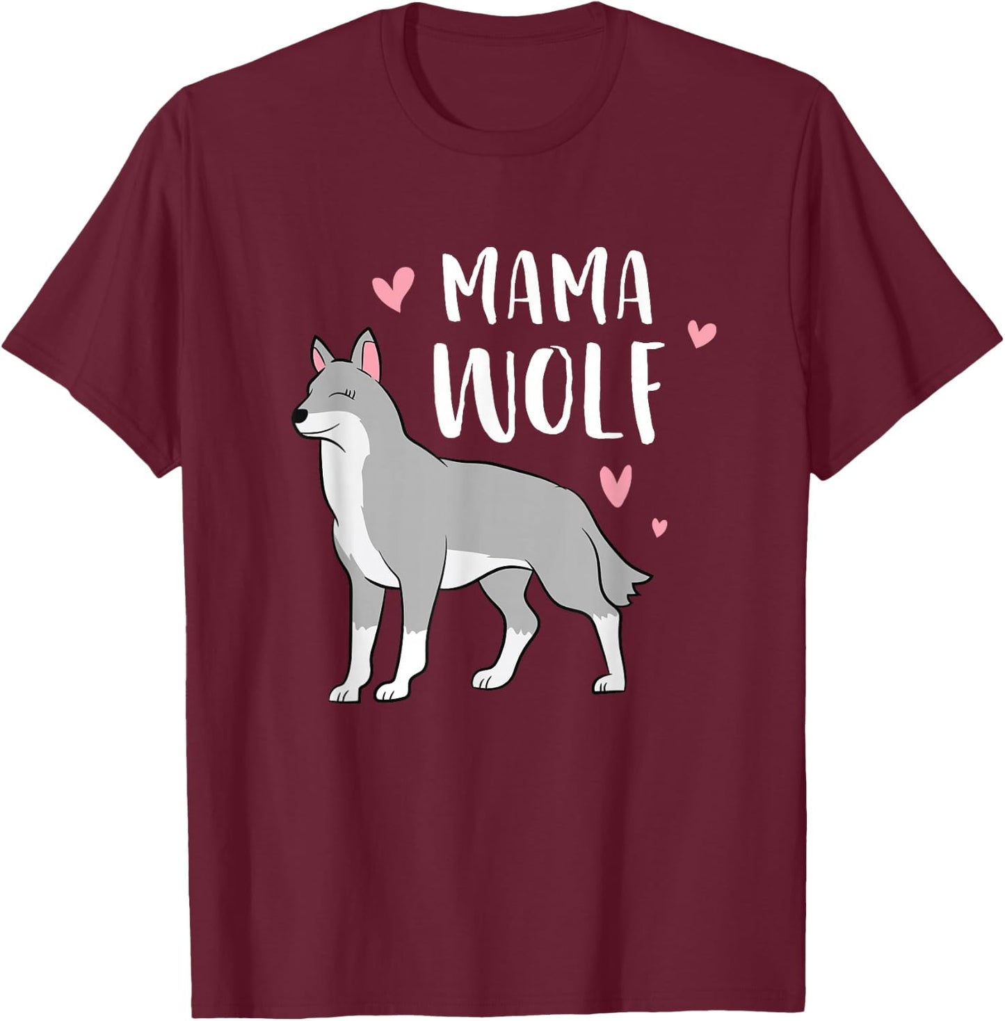 Mama Wolf Wolf Wolf Pack Wolves T-Shirt - T-Shirt | Maroon