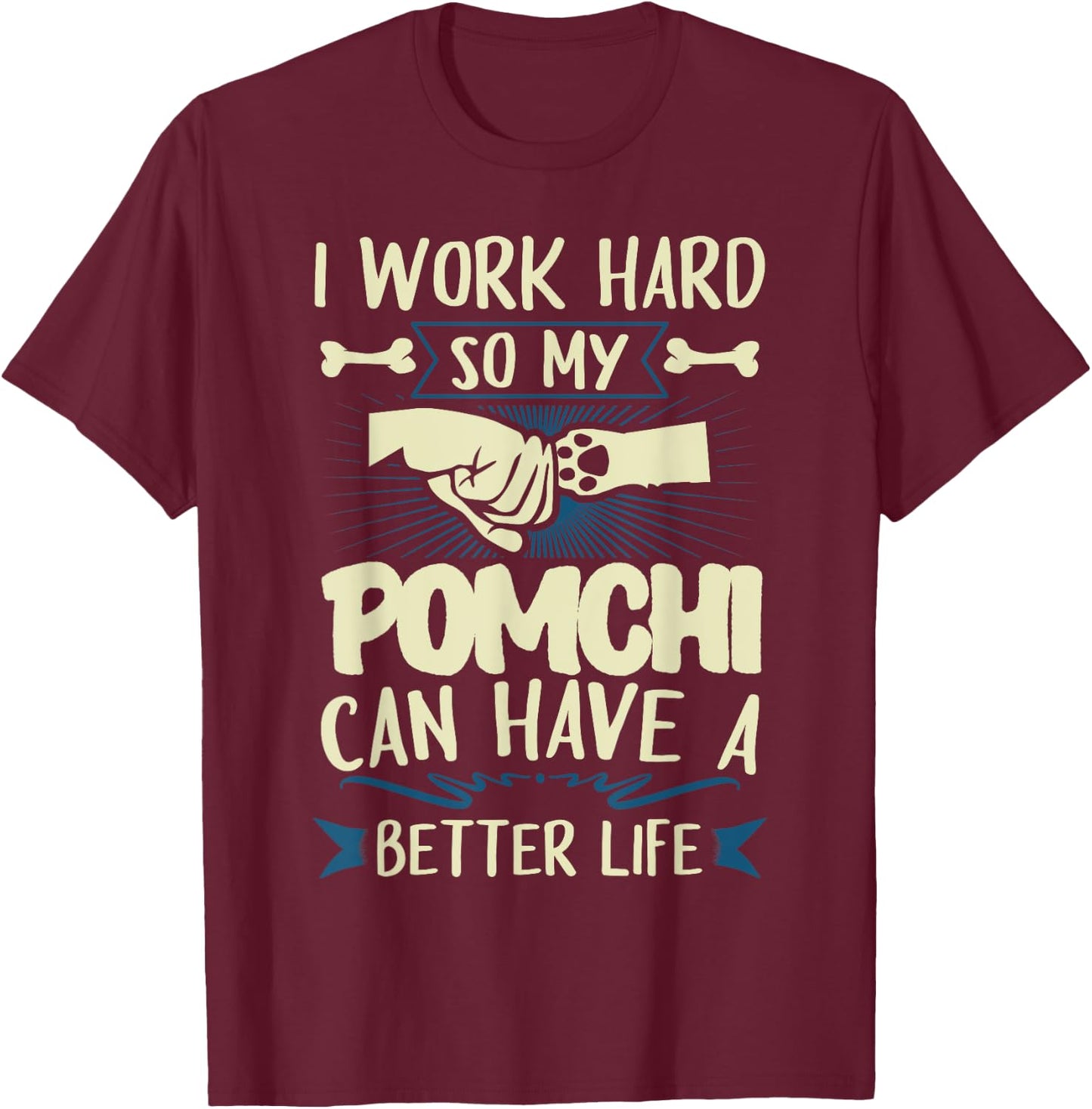 Pomchi Shirt Men Women Dog Mom Dog Lover T-Shirt - T-Shirt | Maroon