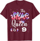 Slime queen 9th birthday - This Slime Queen Is 9 Years T-Shirt - T-Shirt | Maroon