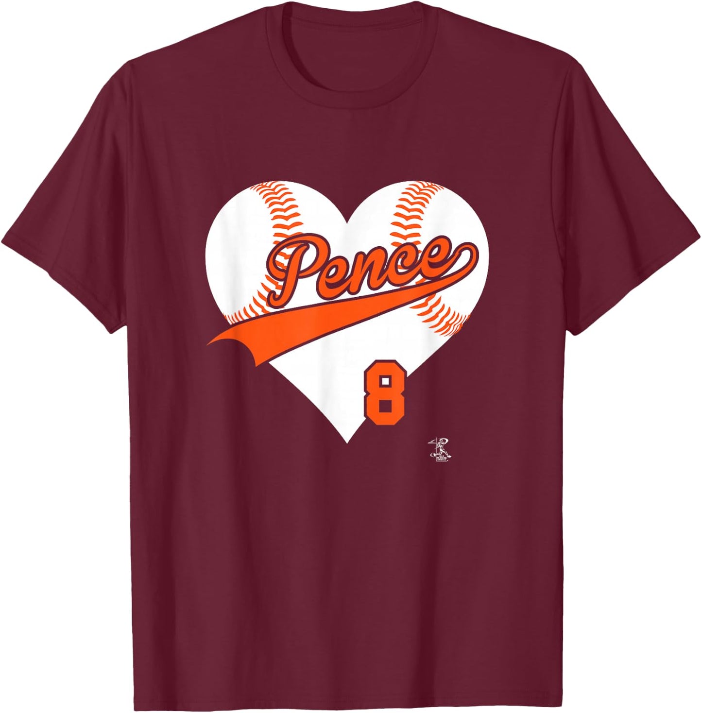 Hunter Pence Baseball Heart Gameday T-Shirt - T-Shirt | Maroon