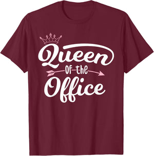 Queen Of The Office - Teacher School Office Secretary T-Shirt - T-Shirt | Maroon