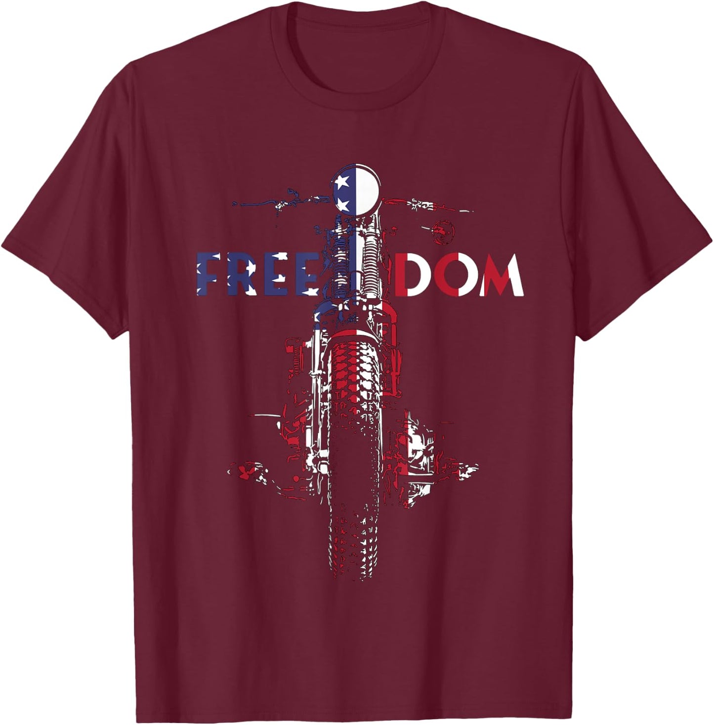 Freedom USA Flag Vintage Springer Bobber HD Motorcycle Biker Women Men T-Shirt - T-Shirt | Maroon