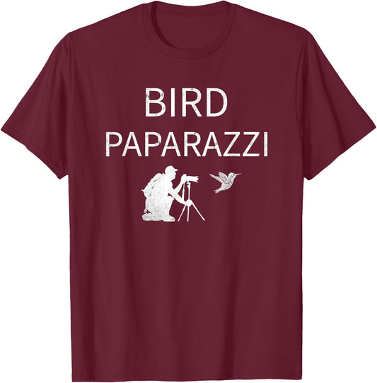Birdwatching | Bird Photographer Gifts -Adults Black Short Sleeve Small Bird Photography T-Shirt - T-Shirt | Maroon