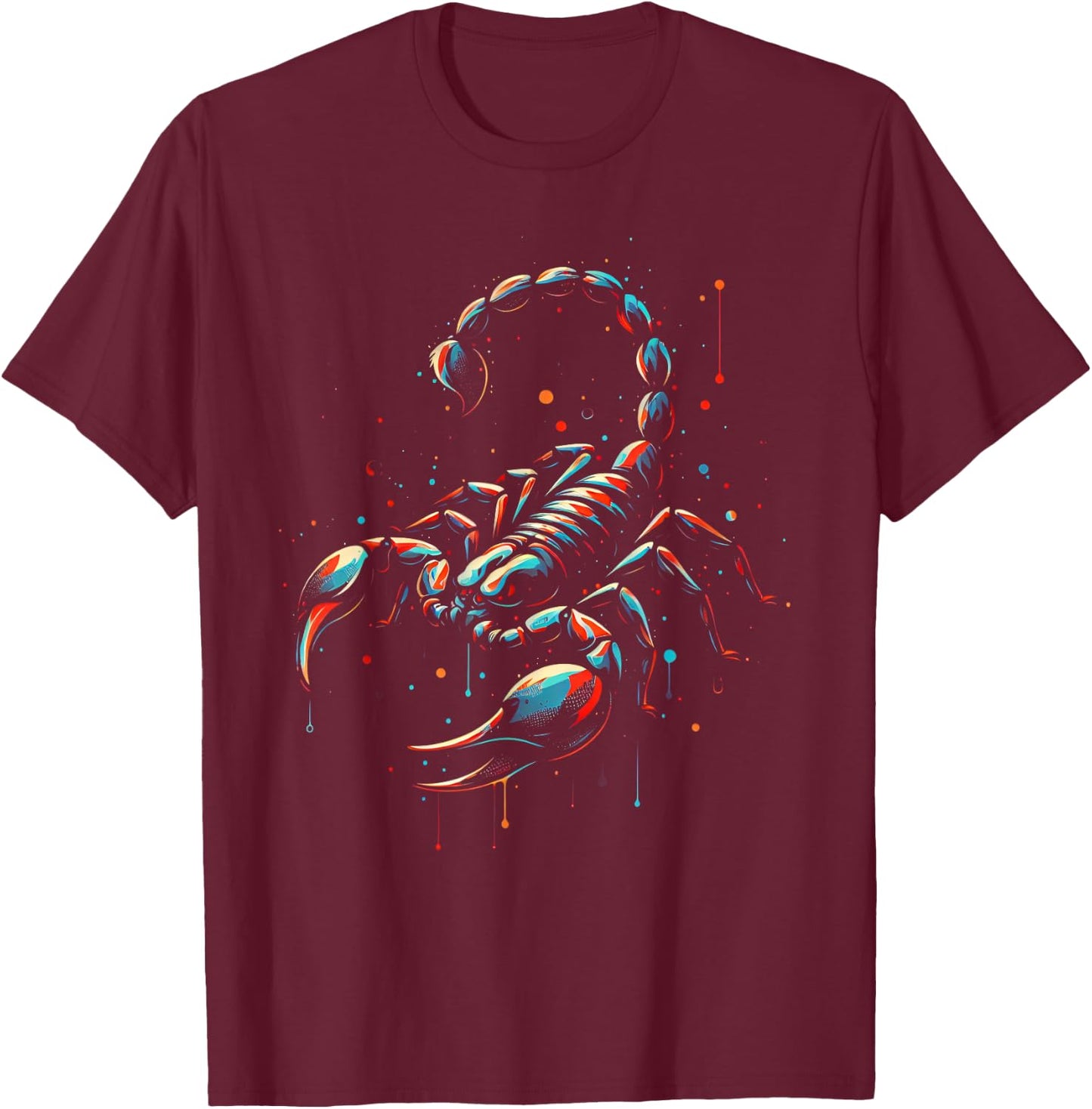 Scorpion Minimalist and Vibrant Style Birthday Christmas T-Shirt - T-Shirt | Maroon