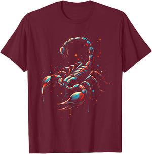 Scorpion Minimalist and Vibrant Style Birthday Christmas T-Shirt - T-Shirt | Maroon