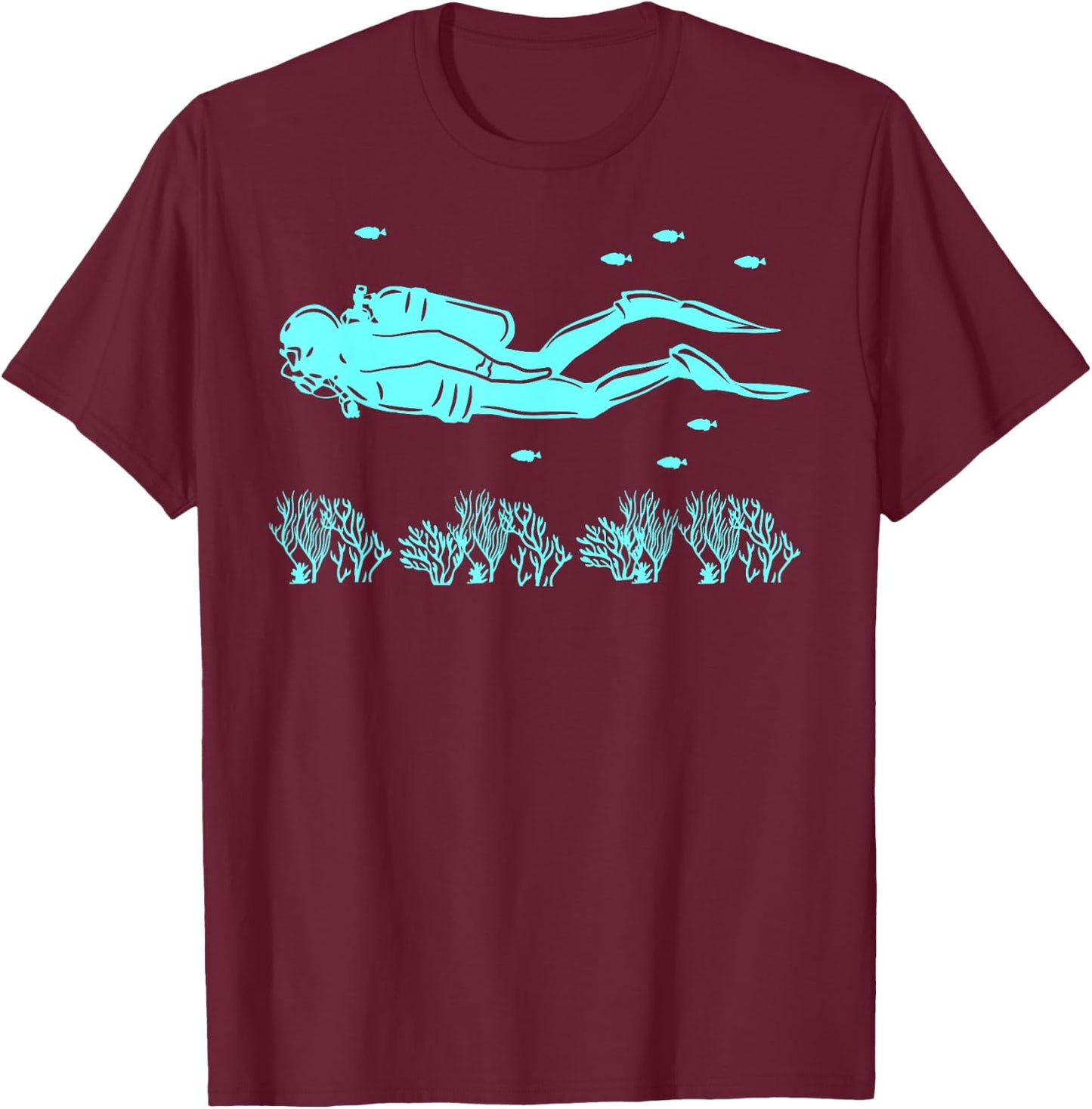 Scuba Diving Underwater Diver Ocean Swimmer Sea Lover T-Shirt - T-Shirt | Maroon