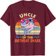 Uncle of the Shark Birthday Matching Family T-Shirt - T-Shirt | Maroon