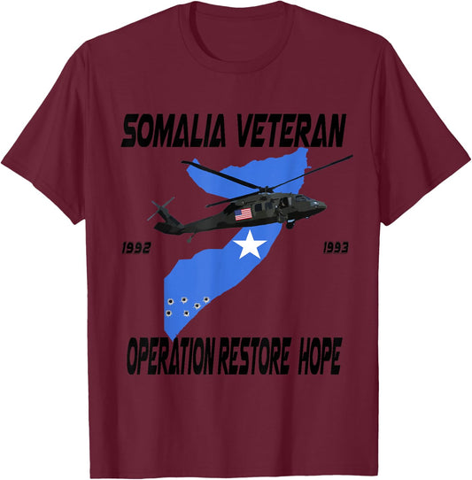 Somalia Veteran Operation Restore Hope Military Veteran T-Shirt - T-Shirt | Maroon