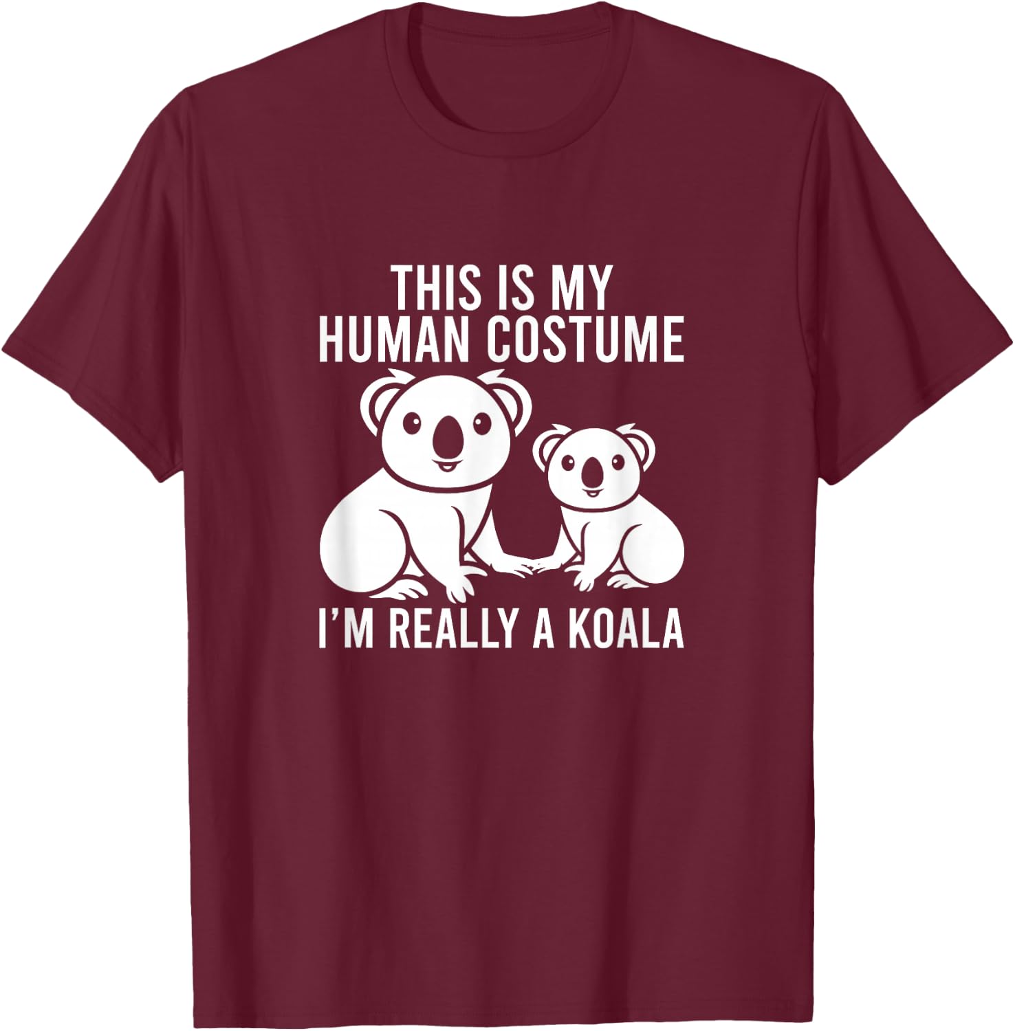 Koala Costume Men Women Boys Girls Australian Koala Bear T-Shirt - T-Shirt | Maroon