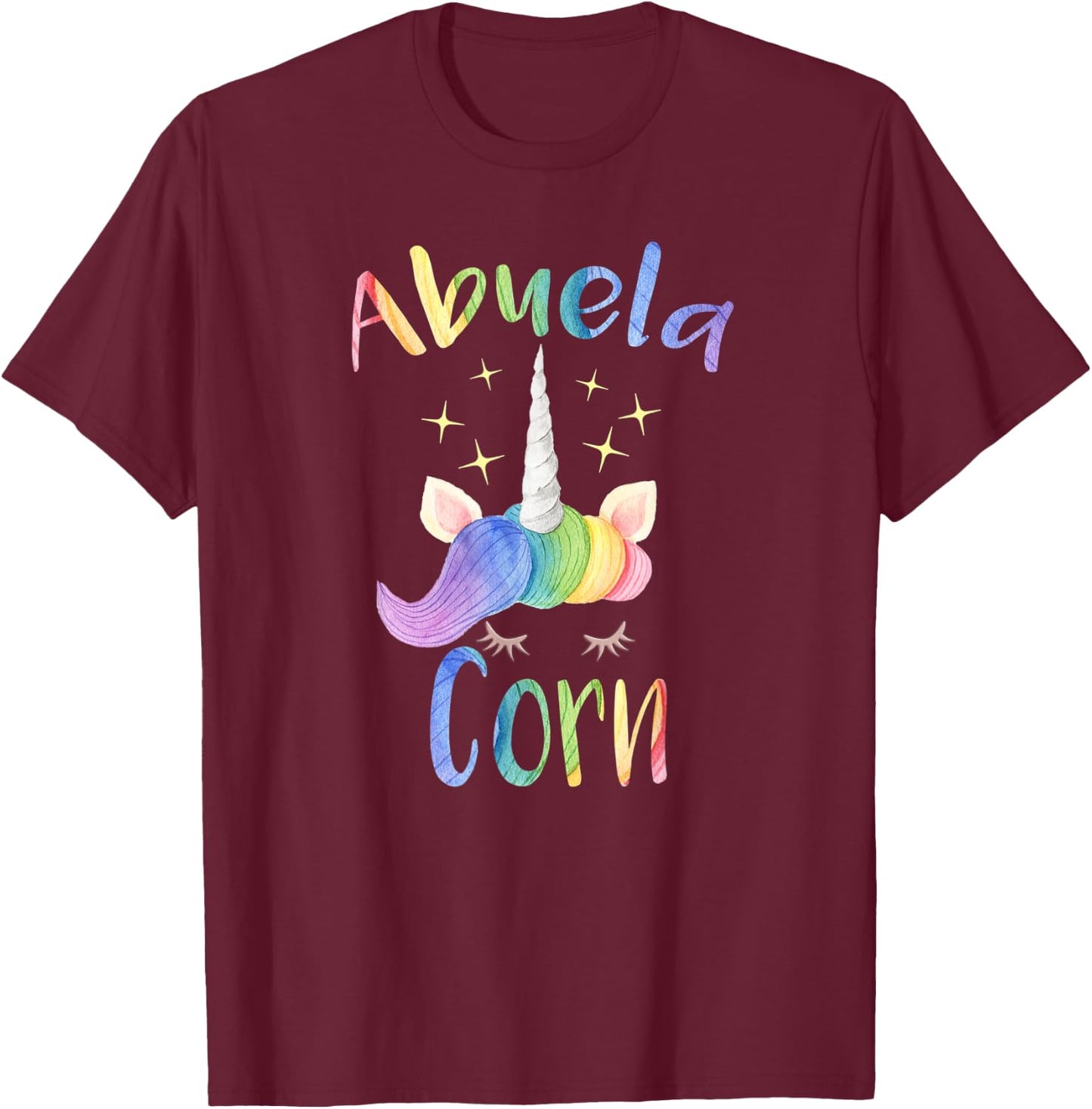 Abuelacorn Spanish Grandma Funny Unicorn T-Shirt - T-Shirt | Maroon