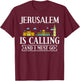 Jerusalem Israel City Skyline Map Travel T-Shirt - T-Shirt | Maroon