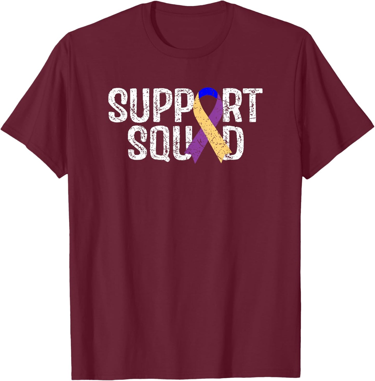 Bladder Cancer Awareness Support Squad T-Shirt - T-Shirt | Maroon