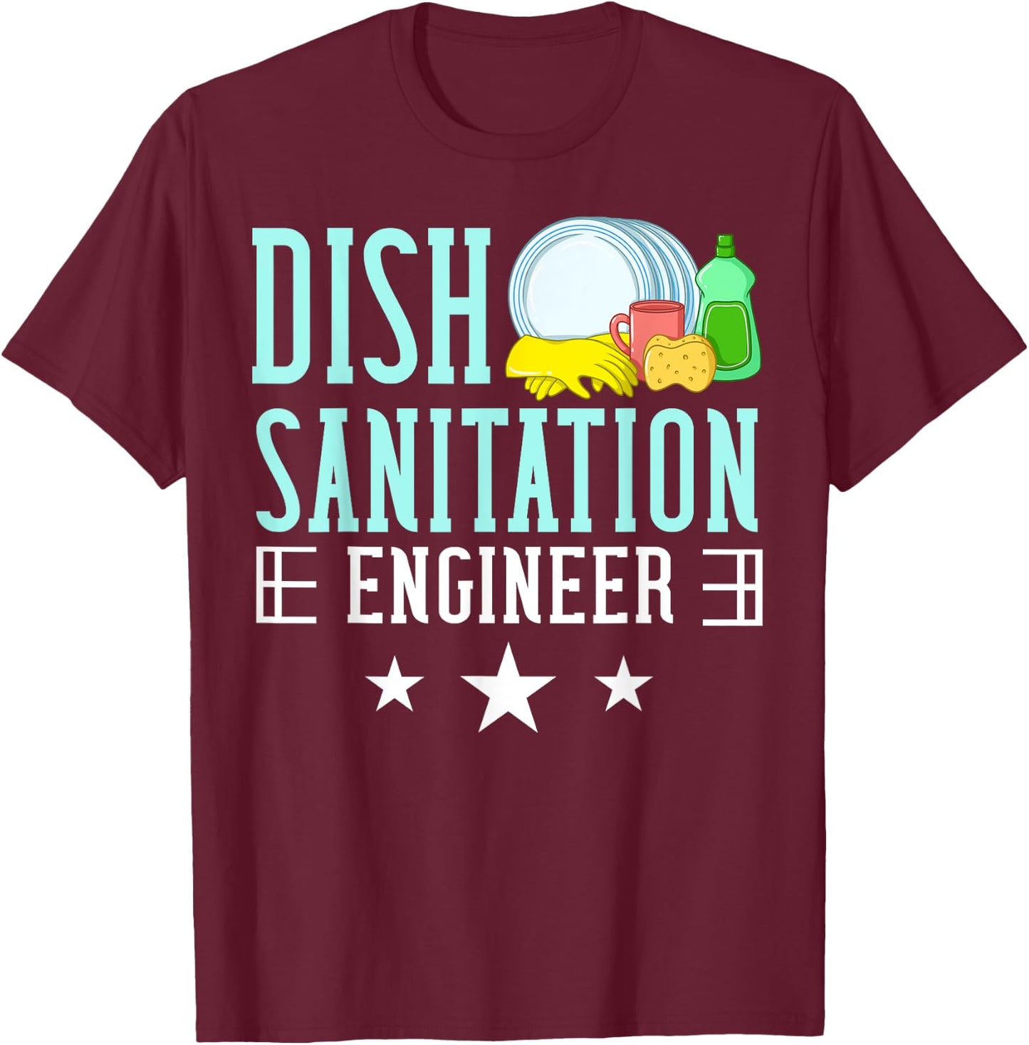 Dishwasher Dishwashing Gift Job Dish Washing T-Shirt - T-Shirt | Maroon