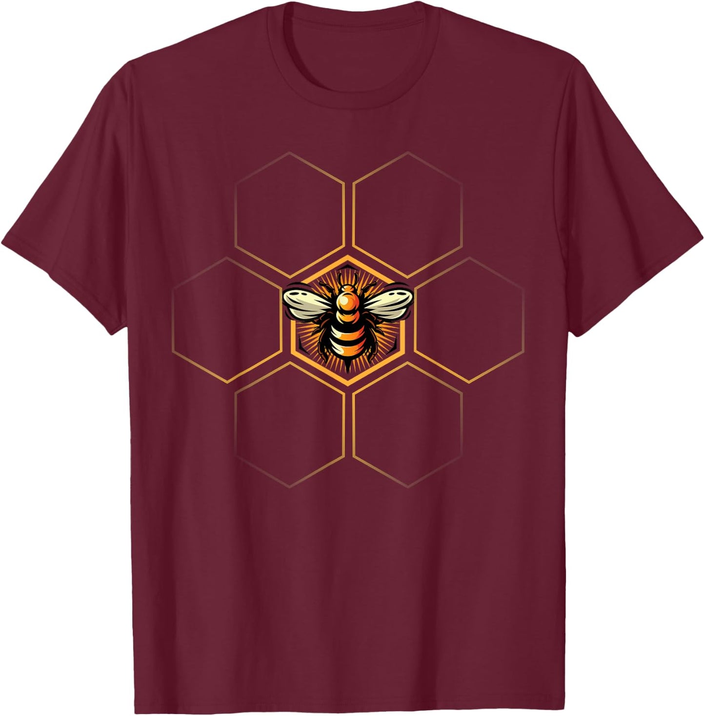 Beekeeper Shirt, Beekeeping - Honeycomb Love For Bees T-Shirt - T-Shirt | Maroon