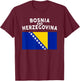 Bosnia & Herzegovina Flag Bosnian Pride Men Women Kids Gifts T-Shirt - T-Shirt | Maroon