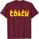 Coach Fire Flames Best Gift For Coaches T-Shirt - T-Shirt | Maroon
