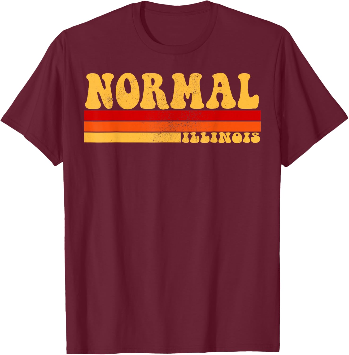 NORMAL Illinois City Vintage Roots Retro Design 70s 80s T-Shirt - T-Shirt | Maroon