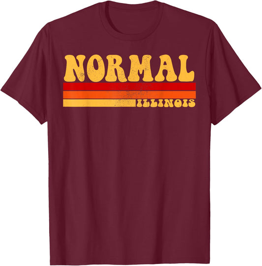 NORMAL Illinois City Vintage Roots Retro Design 70s 80s T-Shirt - T-Shirt | Maroon