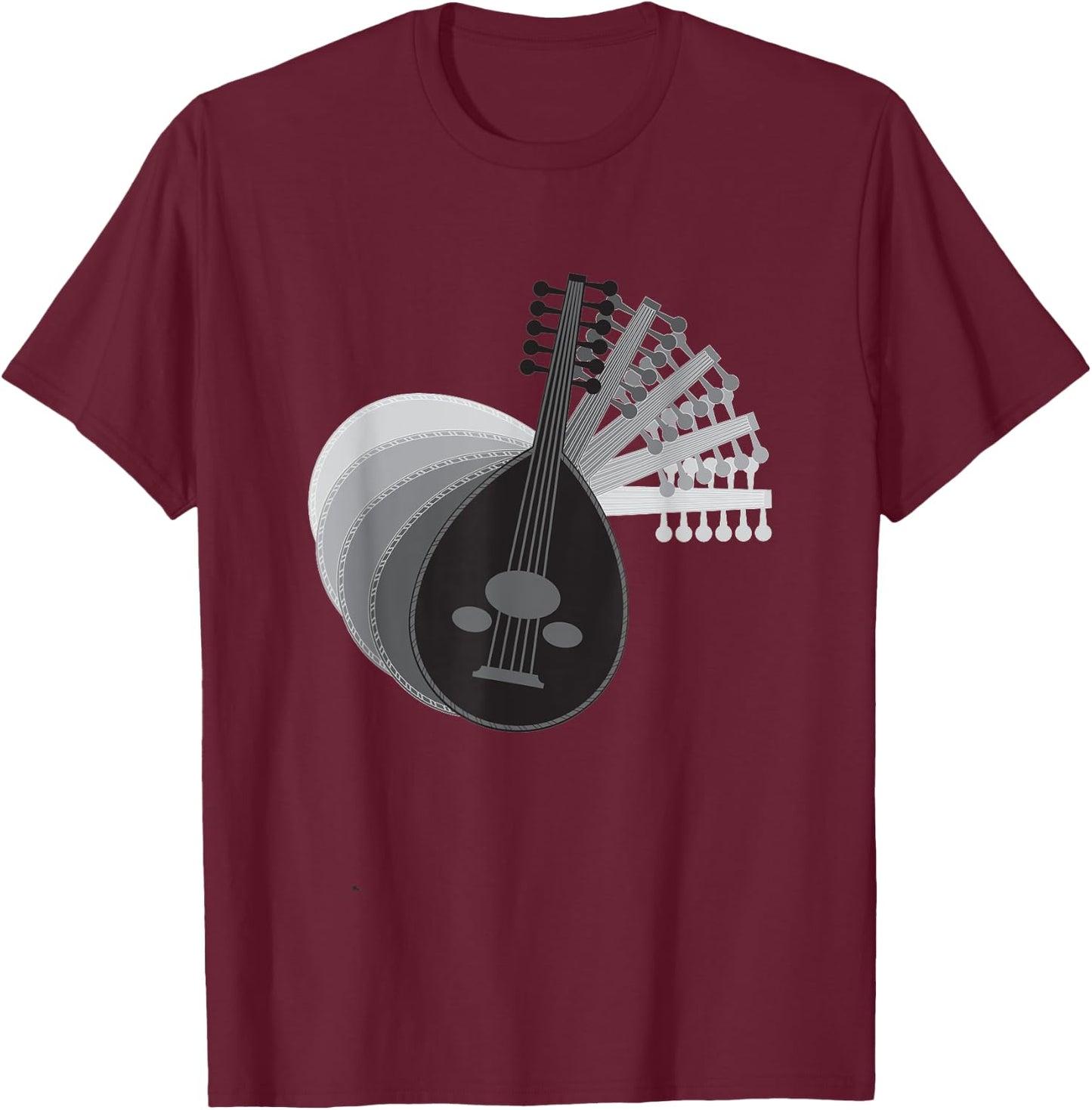 Oud Musical Instrument Design: T-Shirt - T-Shirt | Maroon