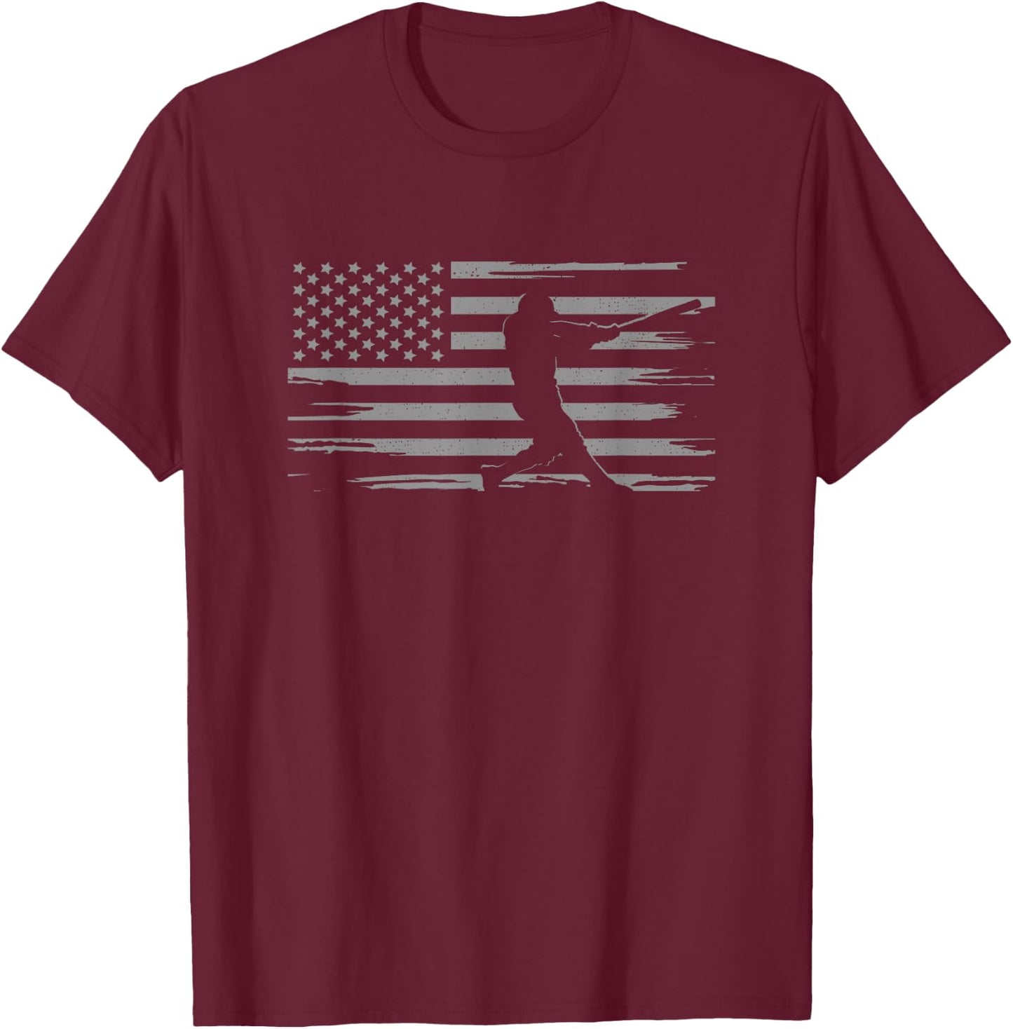 American Flag Baseball Apparel - Baseball T-Shirt - T-Shirt | Maroon