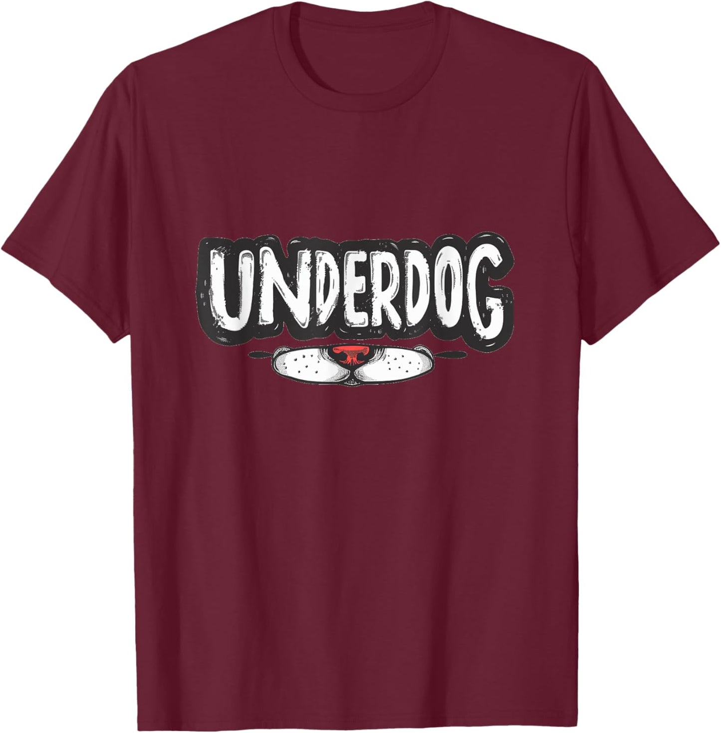 Trendy Underdog Statement Look for Modern Style T-Shirt - T-Shirt | Maroon