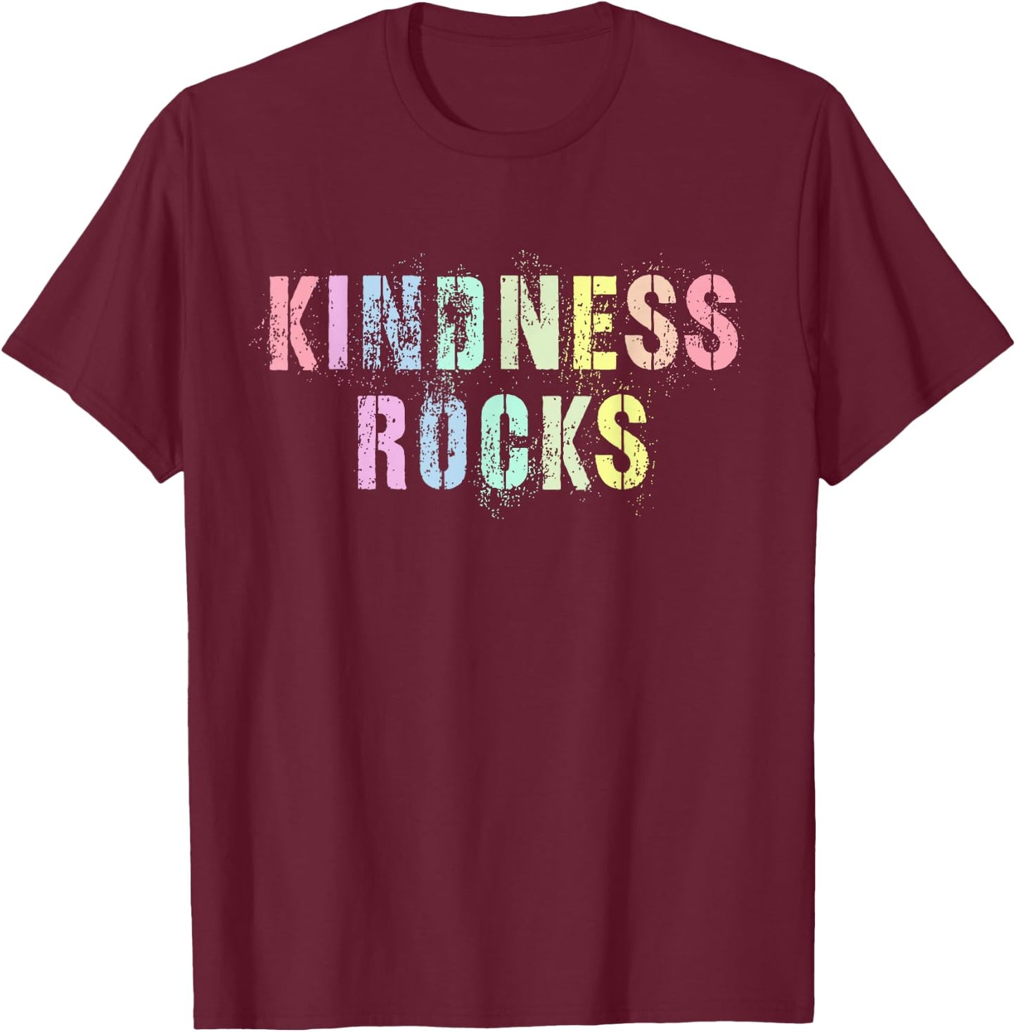 Vintage KINDNESS ROCKS School SPED Teacher Be Kind Pink T-Shirt - T-Shirt | Maroon