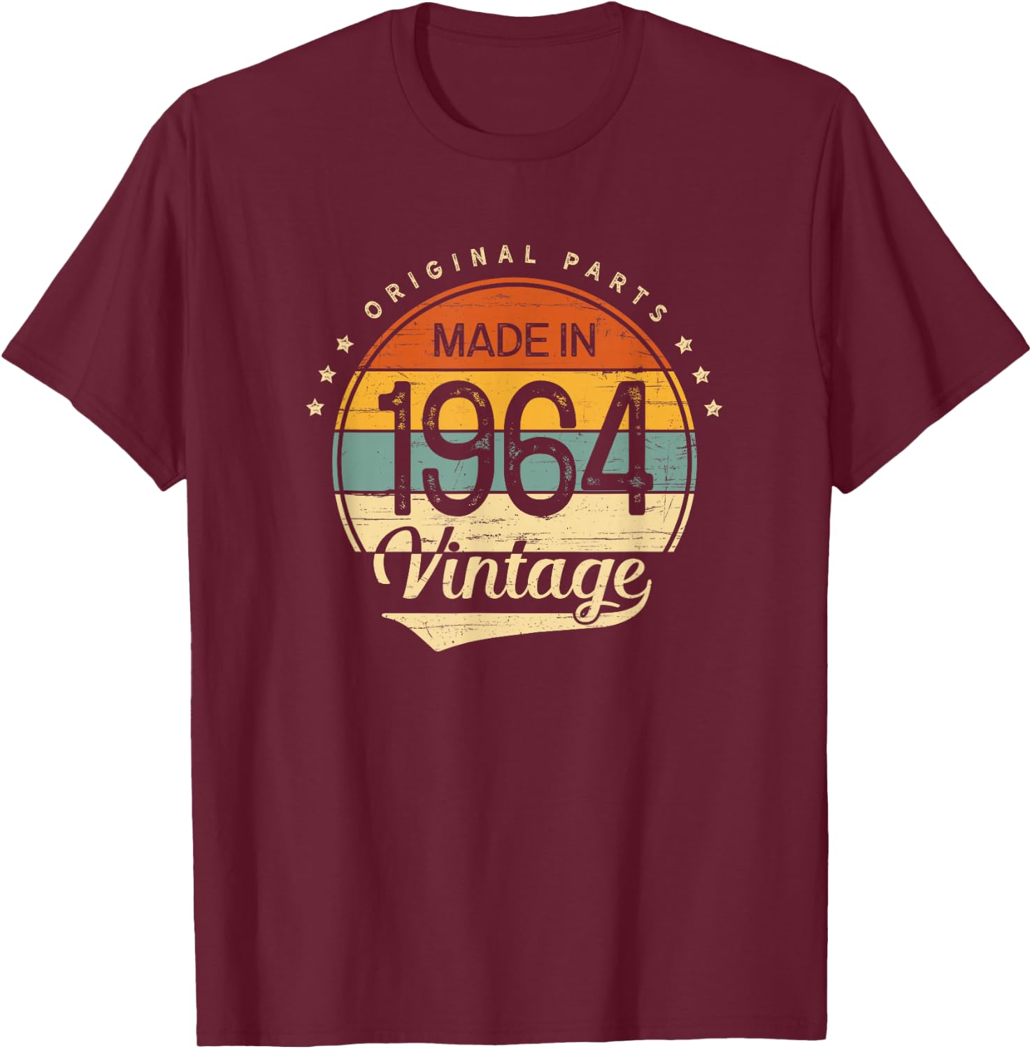 62nd Birthday Men Women Classic Vintage 1964 Original Parts T-Shirt - T-Shirt | Maroon