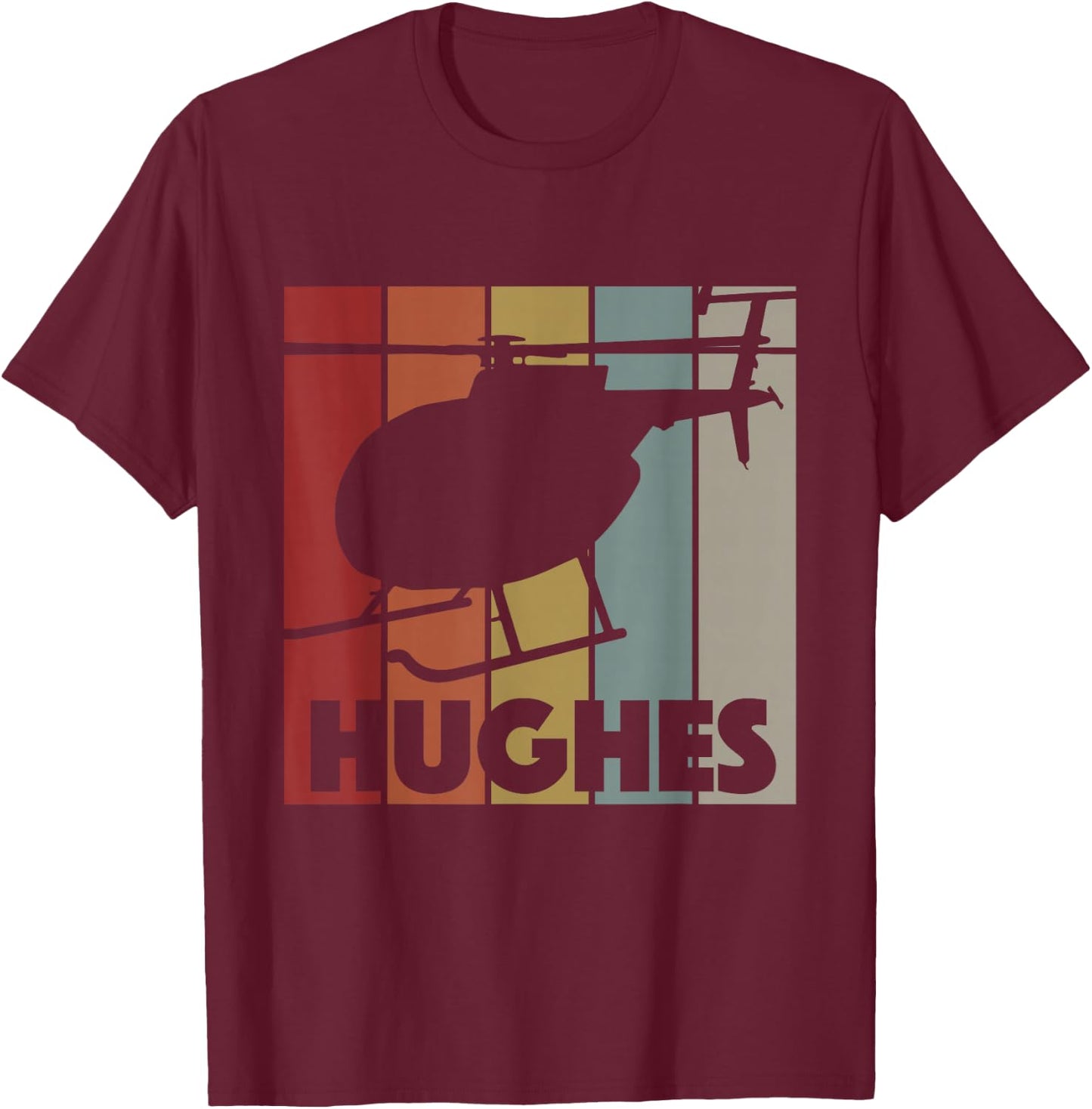 Retro Helicopter Avitation Pilot - Heli Aviator Hughes T-Shirt - T-Shirt | Maroon