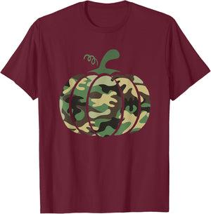 Camo Pumpkin Halloween camo Camouflage Pumpkin Camo T-Shirt - T-Shirt | Maroon