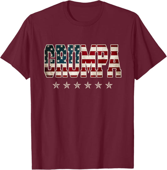 Grumpa Father's Day American Flag 4th of July Vintage Xmas T-Shirt - T-Shirt | Maroon