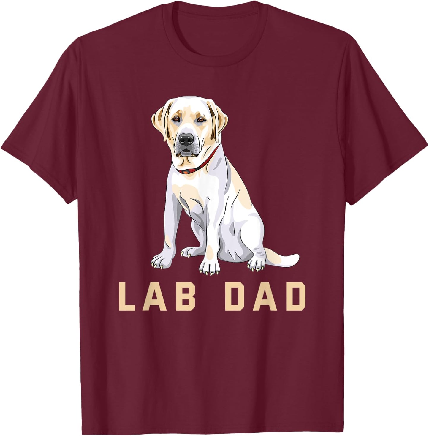 Lab Dad Yellow Labrador Retriever Shirt T-Shirt - T-Shirt | Maroon