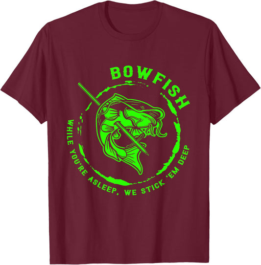 Bowfishing hunting lovers funny T-Shirt - T-Shirt | Maroon