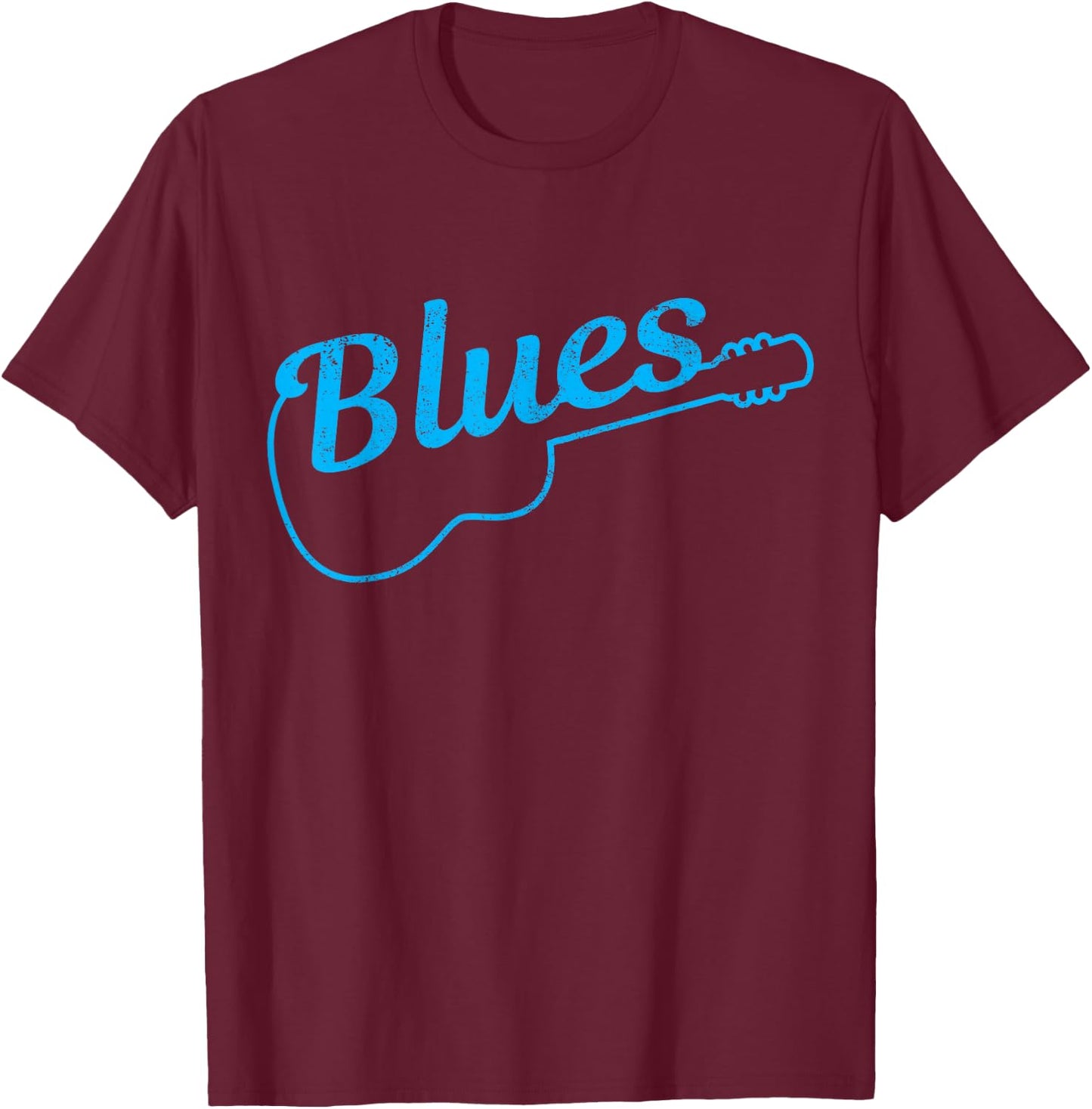 Blues Music Guitar Guitar Musician Vintage T-Shirt - T-Shirt | Maroon
